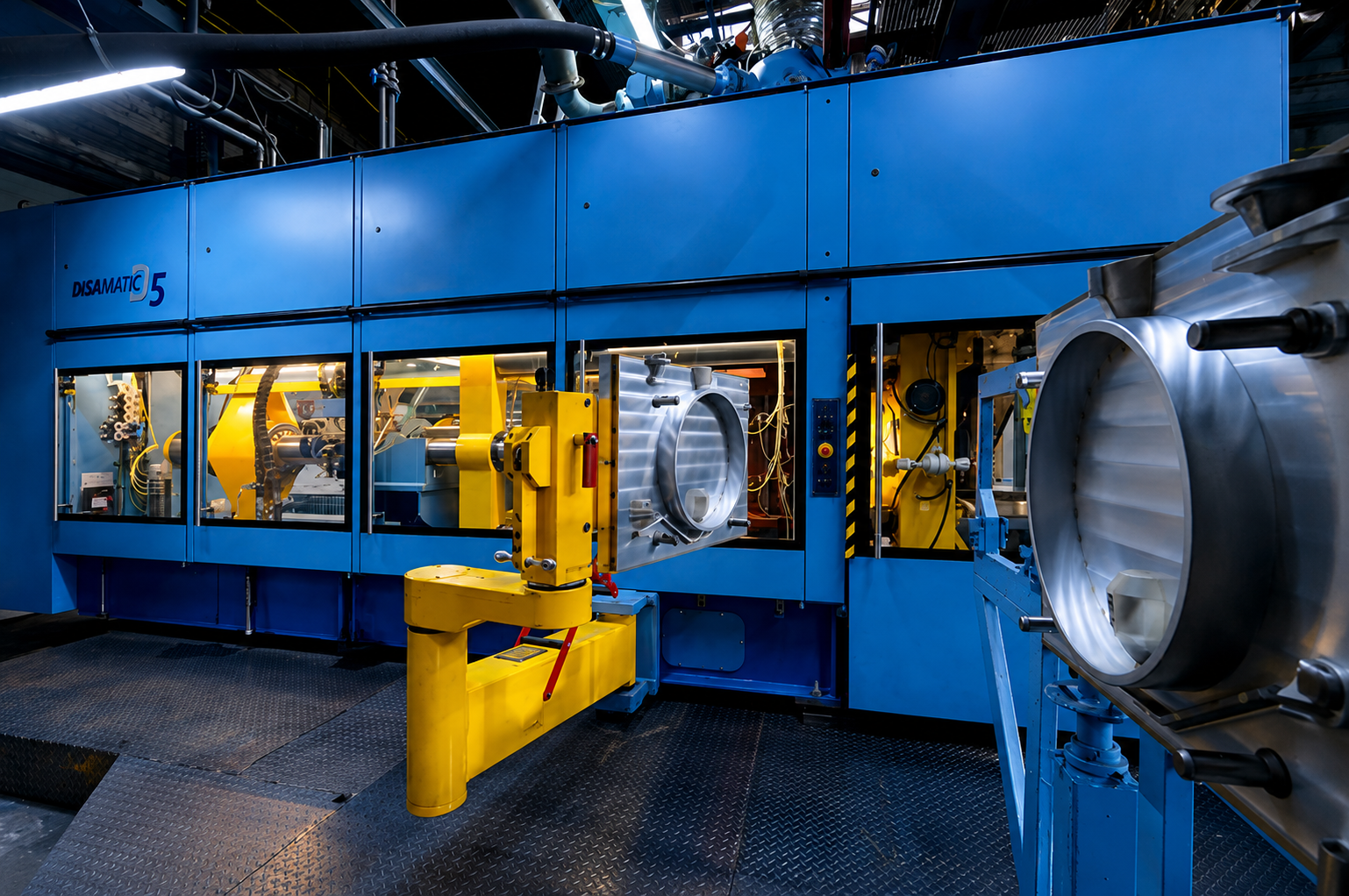 Row of CNC machining centres in the facility